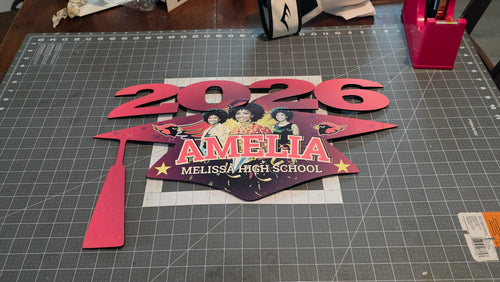 21" x 15" 2026 Grad Cap Wall/Door Decor image 0