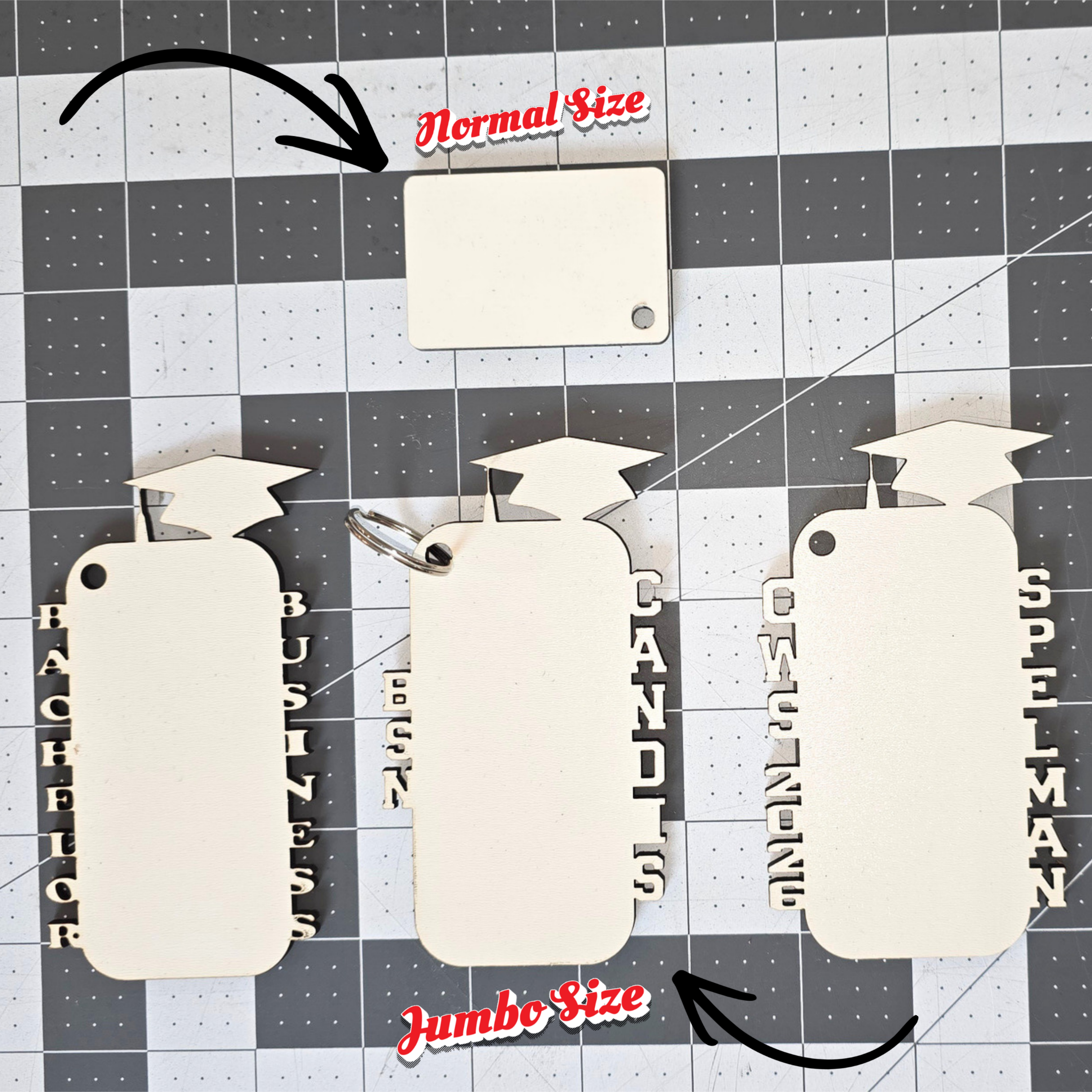 Custom Jumbo Keychain Blank 2.7 x 4.8 | Personalized Keychains image 0