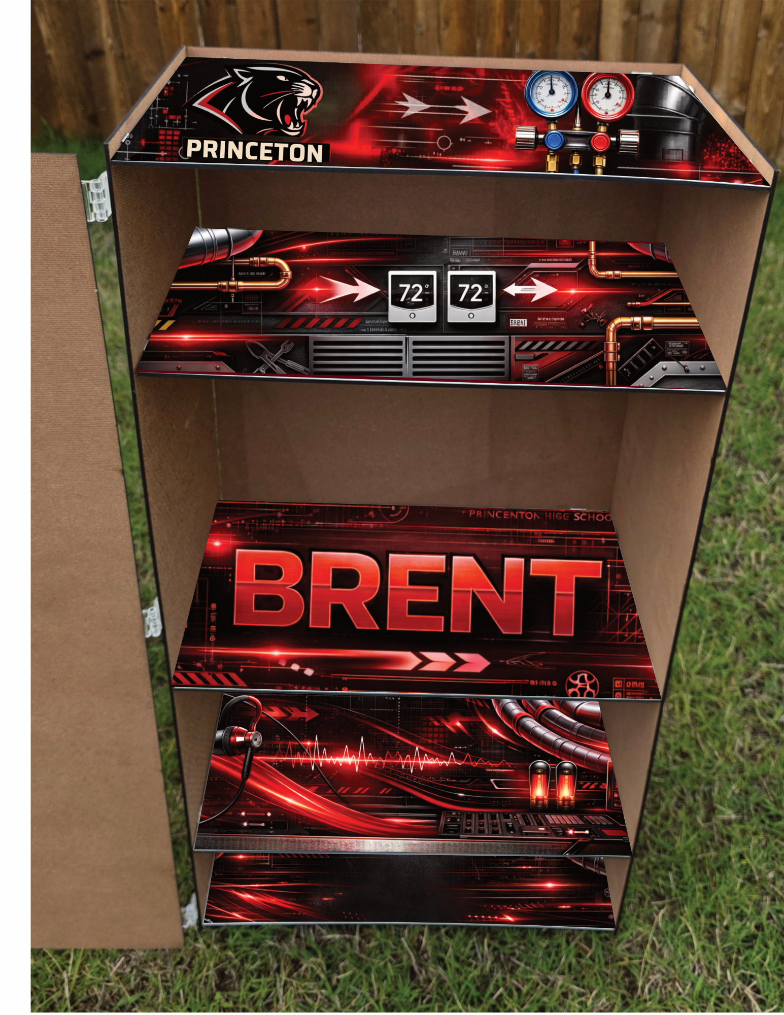 Luxury MDF Sublimation Grad Locker (15.5" x 30") – Custom Statement Display image 1