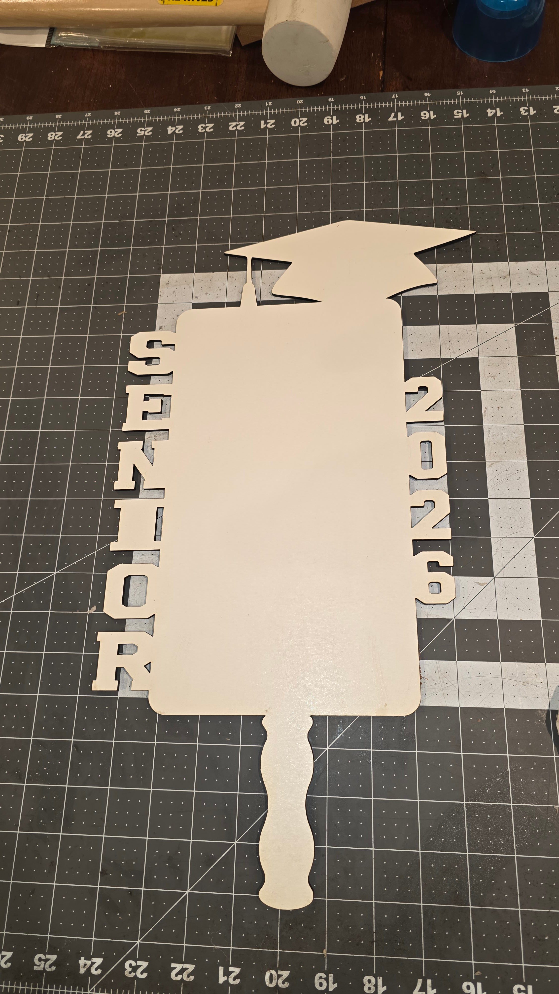 2026 Senior Grad Cap Sublimation MDF Paddle Fan  image 1