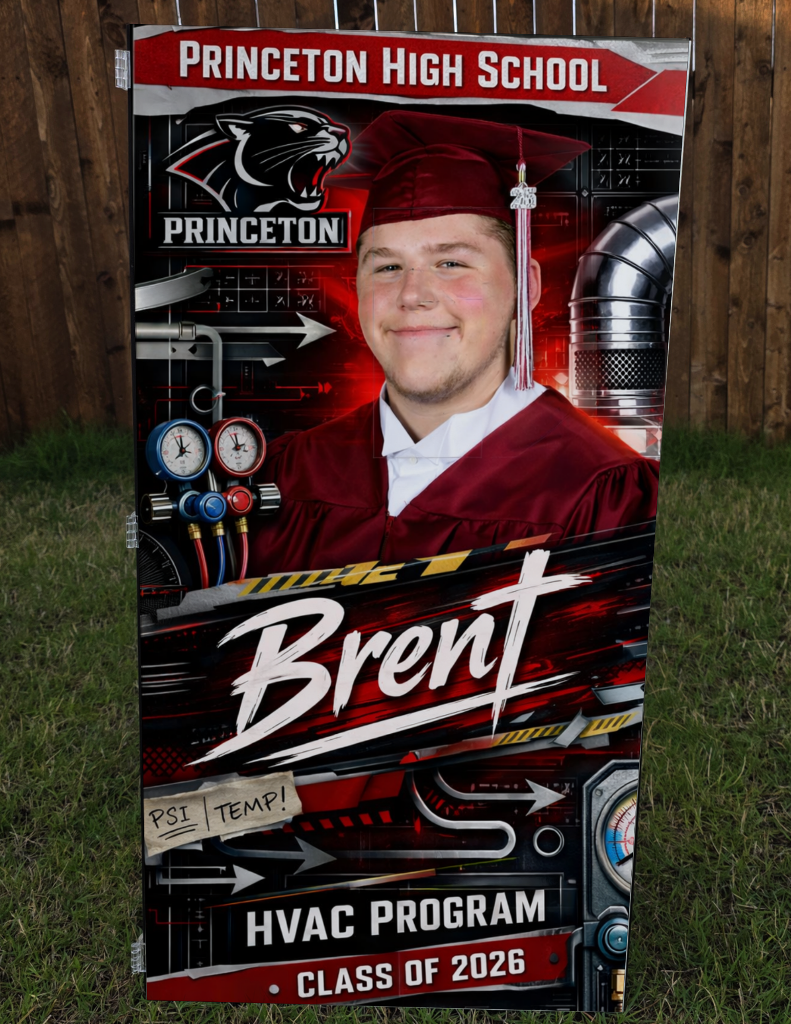 Luxury MDF Sublimation Grad Locker (15.5" x 30") – Custom Statement Display image 0