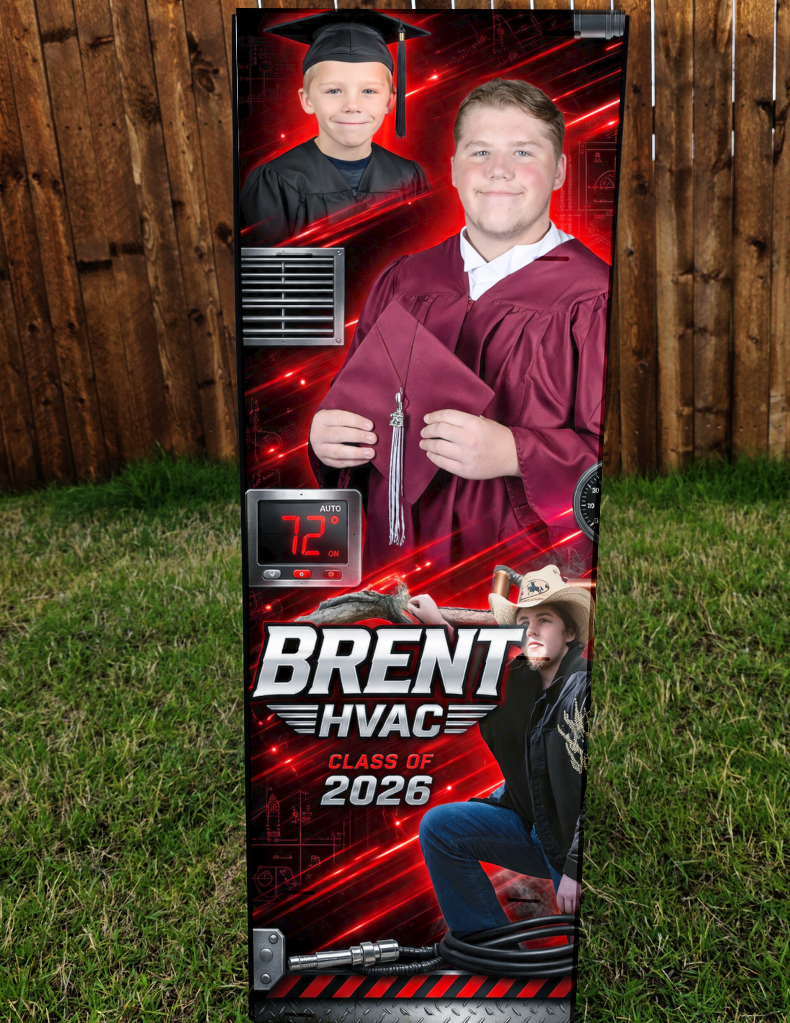 Luxury MDF Sublimation Grad Locker (15.5" x 30") – Custom Statement Display image 3